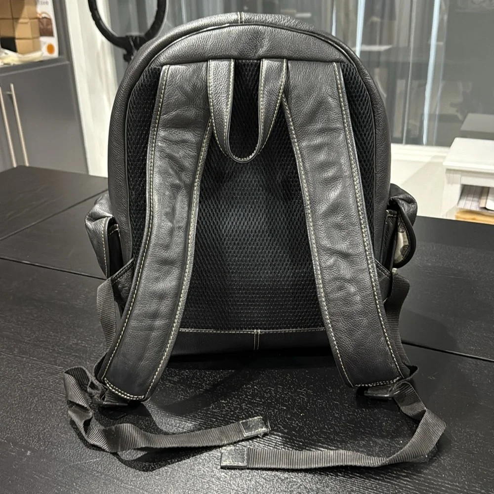 Harley-Davidson by Athalon Large Black Leather Backpack